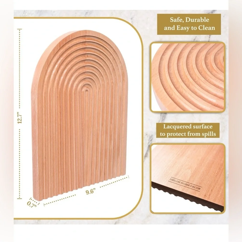 New Arch design tray wooden decorative servings tray cutting charcuterie board - Picture 4 of 13